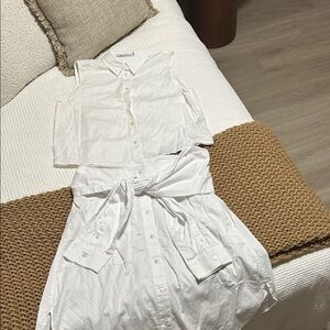 White Button-Up Matching Set